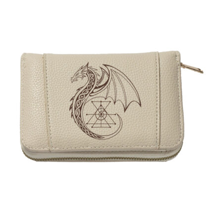 Portofel damă personalizat cu dragon mistic, gravat laser